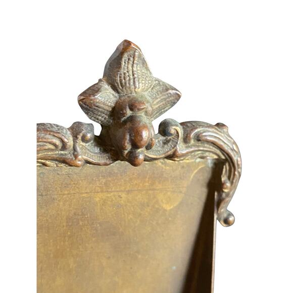 Antique 20th Century Bronze Detailed Maiden Tintype Picture Ornate Table Frame - Picture 8 of 15